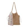 Bolsa Tejida Artística Mori de Gran Capacidad para Ocio de Primavera y Verano para Mujer, Pequeña, Ligera, de Hombro, para Playa y Vacaciones en la Costa