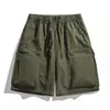 Shorts Cargo Holgados Simples de Color Sólido Delgados de Secado Rápido con Múltiples Bolsillos para Verano, Pantalones Deportivos Casuales de Moda