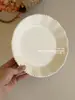 Plato Hondo de Cerámica de Perla de Alto Valor Estilo Ins Plato Francés para Uso Doméstico Plato Versátil para Comidas Ceremoniales
