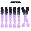Perucas de Dreadlock de Fibra Sintética para Comércio Exterior Atacadista, Extensões de Cabelo Longo Tingidas em Degradê para Mulheres, Cabelo Trançado, Tranças Africanas Grossas