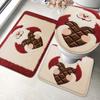 Tapete de Banheiro Absorvente de Natal Transfronteiriço Capacho de Porta Conjunto de Três Peças para Vaso Sanitário Tapete de Chão Antiderrapante Tapete de Vaso Sanitário em Forma de U de Flanela