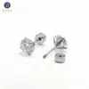 Pendientes de Acero de Titanio 316 con Forma de Disco Redondo, para Cruce de Fronteras Europeas y Americanas, con Tachuelas de Zirconia de Colores para Hélice Auricular, Tachuelas Cocleares, Joyería para el Oído, Venta Directa al por Mayor