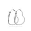 Aretes clásicos populares europeos y americanos transfronterizos de acero de titanio con diamantes en forma de corazón, elegantes, combinables con todo, modernos, con diamantes coloridos, amor, aretes exagerados