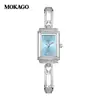Reloj de Mujer Ofns Comercio Exterior con Diseño de Pasador Pequeño, Lujo Ligero, Incrustado de Diamantes, Esfera Cuadrada Pequeña Exquisita, Reloj de Cuarzo, Resistente al Agua, Reloj de Pulsera Vintage para Mujer