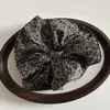 Anel de cabelo estilo coreano retrô estilo mori, tamanho grande, floral, intestino grosso, elegante, cabeça de bola, flor, corda, anel de cabeça, acessório de cabeça para mulheres