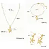 Colar e Pulseira de Pérolas em Forma de Estrela do Mar Estilo Oceânico Transfronteiriço Europeu e Americano Conjunto de Colares de Contas Feminino Estilo Conch da Praia Ins
