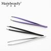 Pinza para cejas de acero inoxidable puntiaguda oblicua Pinzas planas para depilar el vello Pinza para recoger el vello Pinzas para recortar cejas Herramienta Pinzas