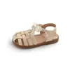 Sandalias para Niña Verano Nuevo Estilo Sandalias Infantiles Tejidas Encaje Moño Estilo Fresco Sandalias para Bebés Niñas