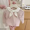 Nueva colección de otoño para niñas: atuendos elegantes y lindos para niñas pequeñas, que incluyen tops y pantalones tipo linterna de lunares para bebés