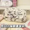 Bolsa Fofa para Dor Bolsa Grande para Lápis Coleção Grande Alunos do Ensino Fundamental Médio Superior Coração de Menina Bolsa de Material Escolar Multifuncional Estilo Coreano