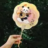 Panda de Frutas Papel de Abanico Caligráfico Creativo Atracción Turística Estilo Antiguo Fotografía Tendencia Nacional Abanico Souvenir Cultural y Creativo