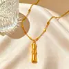 Estilo Tendência Nacional Exquisita Gargantilha de Nó de Bambu Pingente Jinzhu Fu'an para Mulheres Luxo Leve Novo Estilo Seção por Seção Trazendo Bênçãos Pingente Presente para Namorada