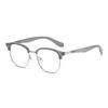 Armazón de Gafas Forma de Ceja Marrón Té Estilo Coreano, Ultra-Ligero Metal Tr90 Grano de Madera, Versátil Casual de Negocios, Bloqueo de Luz Azul, Se Puede Montar con Lentes Graduados
