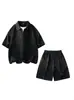 Conjunto Casual Falso de Duas Peças para Homens Verão 2026 Novo Camiseta de Manga Curta Shorts Boa Qualidade Casual Diário