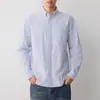 Camisa Oxford Rayada de Alta Inteligencia para Hombre Momeike, Camisa Nueva de Algodón Puro para Hombre 2026 Otoño 50446