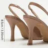 Tacones Altos de Charol con Punta Fina tipo Espejo Hebilla Cuadrada de Moda y Elegantes Sandalias con Tira de Una Sola Línea y Tacón Hueco Logo Personalizado Transfronterizo
