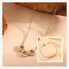 Joyería de Acero Inoxidable Galvanoplastia al Vacío Anillo Hueco Versátil Engranaje Colgante en Forma de Corazón Tricolor Collar para Clavícula para Mujeres