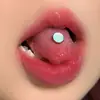 Goteando aceite degradado uña de la lengua tres colores anillo de lengua nueva decoración de lengua acero inoxidable joyería de perforación transfronteriza nueva uña de la lengua venta caliente