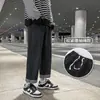 Jeans azul claro, pantalones rectos de pierna ancha estilo americano de verano, pantalones cortos de marca de moda, jeans holgados y versátiles para hombre