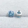 Pendientes Generales de Aleación de Titanio Astmf-136 con Base Plana, Engaste de Garras, Corte General, Cabeza de Pendiente de Zirconia Multicolor con Rosca Interna de Titanio G23