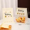 Saco de Embalagem para Pão de Forma 450g Selagem com Arame Enrolado Saco Quadrado Fatiado Assado Mochi Biscoito Alimento Saco com Fecho Ziplock