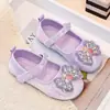 Zapatos de Princesa con Pedrería para Niñas Estilo Otoño Zapatos de Cuero Suave para Niños Zapatos de Baile con Lazo Zapatos Brillantes de Cristal para Niñas Pequeñas