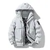 Jaqueta Branca de Penas de Pato Grossa para Outono e Inverno Masculina com Grafeno Roupas de Trabalho ao Ar Livre Jaqueta Corta-vento com Capuz Masculina Peça Externa