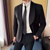 Traje de Hombre2026 Nuevo Traje Casual de Moda con Cuello Verde para Hombre Chaqueta de Traje de Terciopelo de Piel de Vaca