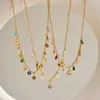 Collar de Acero Inoxidable con Diseño de Corazón y Estrella Transfronterizo Europeo y Americano para Mujer, Simple y Lujoso, Joyería que No se Desvanece