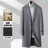 Abrigo de lana nuevo para hombre de otoño e invierno transfronterizo, de longitud media, con cuello de solapa, abrigo de lana acolchado y engrosado, prenda de abrigo para hombre