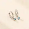 Pendientes Colgantes de Cuentas Azules Pequeñas Redondas Estilo Bohemio Ligero y Medio Joyería de Oreja Simple Fresca y Dinámica Venta al Por Mayor