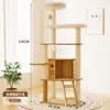 Estrutura de escalada para gatos Douyin Xiaohongshu, brinquedo para gatos de placa de densidade com desconto, arranhador sisal com pena giratória, estrutura de escalada para gatos de placa de densidade