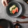 Procesamiento de LOGOTIPO personalizado creativo estilo japonés cerámica vajilla para el hogar forma especial roscado plato de cena plato para bistec plato para espaguetis plato para guarnición
