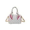 Bolso de hombro cruzado clásico de monograma de alta gama, bolso de mano Boston versátil, bolso almohada, bolso cilíndrico simple casual