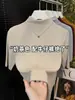Camiseta de Manga Media para Mujer Otoño 2026 Algodón Acanalado Cuello Semi Alto Capa Interior Capa Base Estilo Europeo Top Adelgazante de Manga Corta