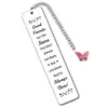 Nuevo marcapáginas de acero inoxidable con letras metálicas europeas y americanas para regalo de vacaciones de amigos, lindo colgante de mariposa colgante