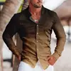 Moda transfronteriza Camisa nueva de otoño para hombre Impresión digital 3D casual para exteriores de manga larga una generación de cabello