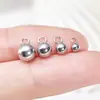 Venta al por mayor de fábrica Collar Pulsera Colgante de Cuentas Redondas Brillantes de Acero Inoxidable Materiales para Manualidades DIY Fabricación de Pendientes Cuentas de Frijol