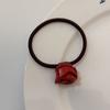 Accesorios para el cabello de celebridades de Internet de Corea del Sur, banda para el cabello retro con rosas que combina con todo, coleta baja para mujer, cuerda para el cabello, cuerda para el cabello, cuerda para el cabello simple