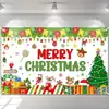 Cortina de Fondo Banner de Poliéster Transfronterizo Banner Colgante Navideño Personalizado Decoración Suministros para Fiesta en Patio Exterior Jardín