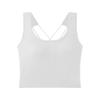 Camisola corta con espalda cruzada para mujer con almohadilla para el pecho, prenda interior antiexposición y prenda exterior que cubre el pecho.