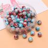 Cuentas de Porcelana Descascarillada Triturada de Jade de Vidrio de 8 mm Accesorios de Cuentas para Pulsera DIY Hechas a Mano Cuentas Esmaltadas Pintadas a Mano con Graffiti