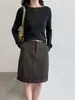 Camiseta básica de punto de lana estilo coreano Lusih para mujer, top interior versátil para el otoño, ss1091