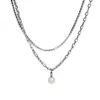 Collar de Perlas de Doble Capa Simple, de Moda y Tendencia, Cadena para Clavícula de Lujo Ligero de Nicho para Mujer, Cadena de Cuello Estilo Nuevo 2026