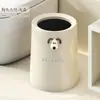 Lixeira com laço simples para casa fofa de cachorrinho sala de estar cozinha quarto de dormir de aparência bonita balde de armazenamento grande capacidade