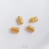 Retención de Color Fuerte Chapado en Cobre con Oro Real, Diseño Tallado Hueco Mate con las Palabras Ruyi, Xifu, Jile, Cuentas Espaciadoras, Bola de Flor Accesorios para Pulsera DIY