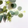 Flores Artificiales Transfronterizas, Plantas Simuladas, Enredaderas, Hojas de Eucalipto, Enredaderas de Eucalipto y Gipsófila, Decoraciones para Bodas al Aire Libre