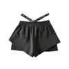 Estilo de chica calurosa de verano cintura elástica etiquetado cintura ajustada pierna ancha holgada pantalones cortos casuales calientes piernas largas pantalones cortos de cintura alta para mujer