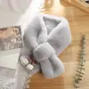 Bufanda Gruesa de Felpa Versátil para Otoño e Invierno con un Toque de Lujo, Protección para el Cuello de Color Sólido, Bufanda Cruzada de Encaje con Cerezas Personalizada