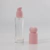 Frascos de loção cosmética com conta-gotas de 30 ml, redondo, rosa, selado, óleo essencial, frasco de vidro
